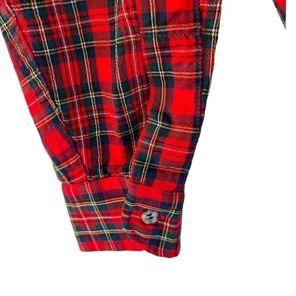 VTG Sir Pendleton Red Check Plaid Wool Oxford Button Down Shirt Size Large - Picture 4 of 5